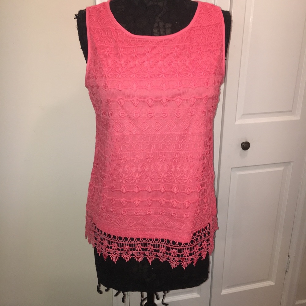 EUC Coral Lace Top